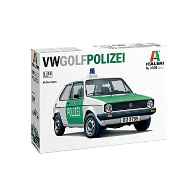 Immagine di Italeri Polizia 3666 VW Golf Polizei Scala 1:24, Model Kit, Modello in Plastica da Montare, Modellismo, Colore Modellato, IT3666