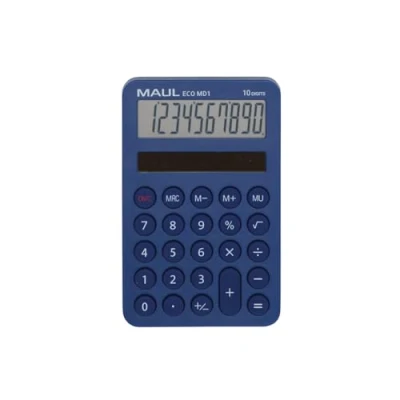 Immagine di Maul ECO MD 1 Calcolatrice tascabile Azzurro Display (cifre): 10 A energia solare (L x P) 76 120 13 mm
