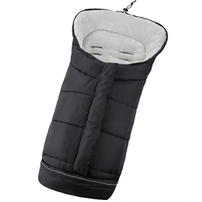 Immagine di TecTake COPRIGAMBE SACCO IMBOTTITO A PELO UNIVERSALE PER PASSEGGINO PILE BIMBO disponibile in diversi colori (Nero)