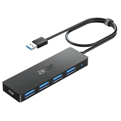 Immagine di acer Hub USB 3.0 con 5 porte, Sdoppiatore Multi Adattatore Alta velocità 5Gbps, Compatibile MacBook PRO Air iMac Surface Laptop Chiave Disco Rigido Tastiera(60cm)