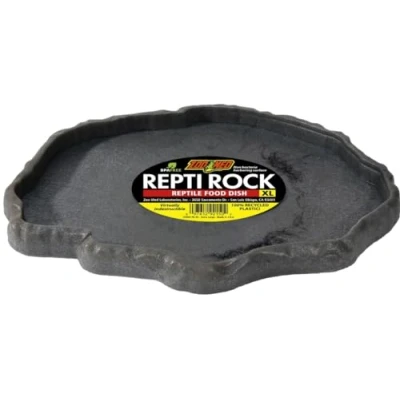 Immagine di Zoo Med Repti Rock Ciotola per Rettili, Mangiatoia l&#039;alimentazione del Rettile, Dispenser acqua e cibo Tartarughe, Lucertola, atossico, resistente, M/18,5X2X15 CM