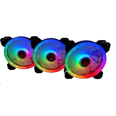 Immagine di Talius Iris Spectrum ARGB/Cronos Ventole 120 mm Sweep Effects Pulse Spiral Double Ring LED 6 Pin Connector (3 Fan Nero)