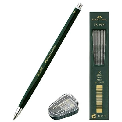 Immagine di Faber Castell Matita per mine TK 9400, spessore mina: 2 mm, durezza: H + di ricambio e temperamatite