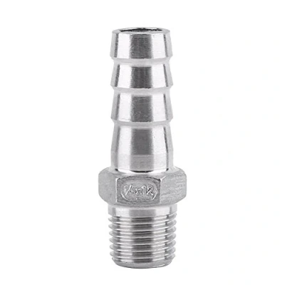 Immagine di Walfront SS304 Raccordo Tubo Filettato Maschio Connettore Bobina Flessibile in Acciaio Inossidabile (1/4 * 12mm)