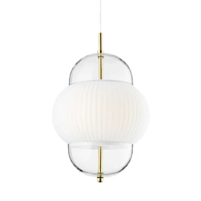 Immagine di DESIGN BY US Lampada a sospensione Shahin XL, Ø 38 cm, 5 luci, bianco / trasparente,