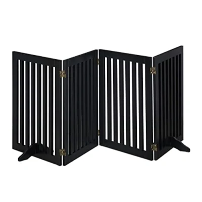Immagine di Relaxdays Cancelletto per Bambini, Barriera Cani e Neonati, Recinzione Scale, Cancellino HxL: 92x206,5 cm, Nero, 100% Fibra di Legno, 1 pz