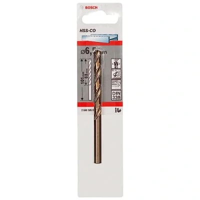Immagine di Bosch Accessories 2608585856 HSS Punta a spirale per metallo 6.5 mm Lunghezza totale 101 Cobalto DIN 338 Alberino cilindrico 1 pz.