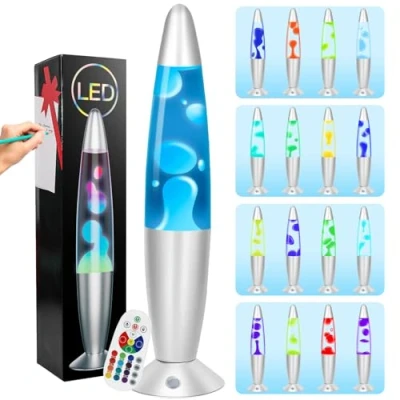 Immagine di FBSPORT Lavalamp Lampada Lavalamp, 17 Cambiamento colore magma Rilassante, Lampade da comodino, ad effetto rilassante ideale per camera letto, soggiorno