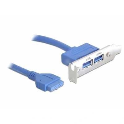 Immagine di Delock basso profilo Slotb. 2x USB 3.0 a 19Pin Header (0.40 m, 3.2 Gen 1), Cavo