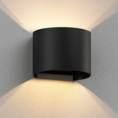 Immagine di ledscom.de lampada da parete RUNEL per esterni, IP65, up/downlight, nero opaco, rotonda, 1x G9 max. 10W, up e downlight, luce esterno, parete,