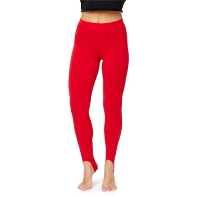 Immagine di Bellivalini Leggins Termici da Donna Foderati con Staffa Calze Invernali Caldo Après Ski in BLV50 321 (Rosso, M)