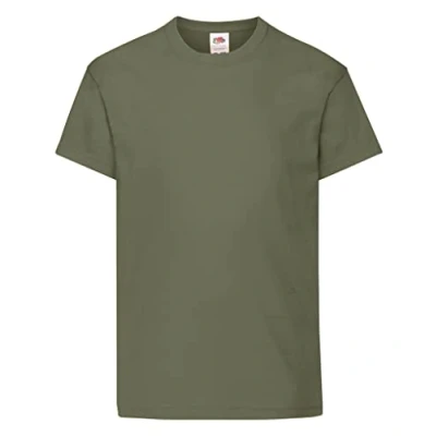 Immagine di Fruit of the Loom Original T. Maglietta, Verde (Bottle Green), 10 11 Anni (Taglia Produttore: 140 cm) Bambini e Ragazzi Bambine Ragazze