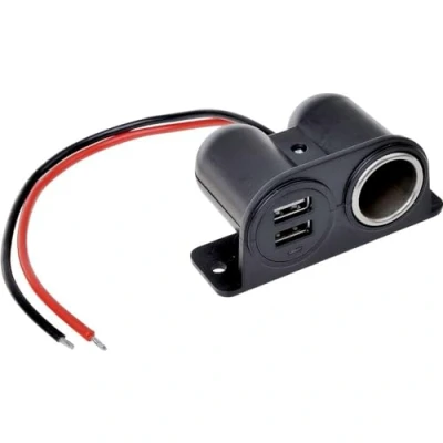 Immagine di IWH Presa di corrente con USB 12/24 Volt 2100 mA Portata massima corrente=4.2 A 12 o 24 V/DC