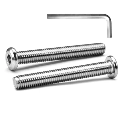 Immagine di MINHER M8 x 60mm 10Pcs Testa Piatta Esagono Incassato Viti Bulloni, Bulloni Per Mobili, Acciaio Inossidabile A2 V2A, Filettatura Completa (con Chiavi a Brugola)