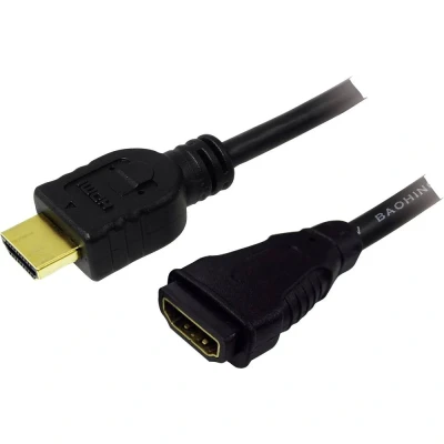 Immagine di LogiLink HDMI Prolunga Spina A, Presa A 1.00 m Nero CH0059 UHD 4K; Cavo