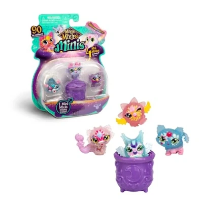 Immagine di Magic Mixies 4 figure Minis, confezione da figure, 90 mixlings divise in 5 squadre collezione con abilità magiche, 3 anni+, comuni, rare e ultra rare, famose (MG200000)