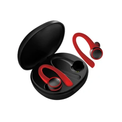 Immagine di Cuffie Cancellazione Rumore Auricolare bluetooth Sportive TWS 5.0 Auricolari Gancio Per L&#039;orecchio Stereo Corsa Con Microfono Impermeabili Bluetooth(Red)