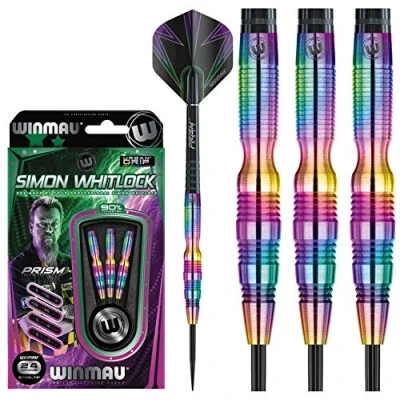 Immagine di WINMAU Campioni Simon Whitlock 3: 24g Freccette in Tungsteno con Prism Alette e Aste (Steli) Tungsten Darts Set with Flights And Stems