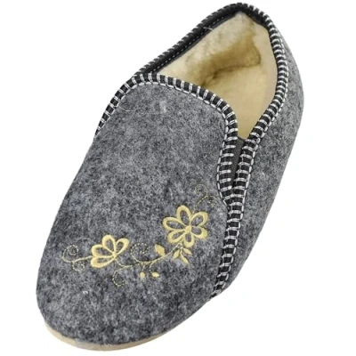 Immagine di APREGGIO Pantofole Donna Invernali Calde da in Feltro di Lana Scarpe Comode