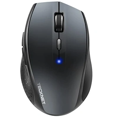 Immagine di TECKNET Mouse Bluetooth, Wireless 3200 DPI, Durata Batteria 24 Mesi, Bluetooth 6 Livello DPI Regolabile, con Indicatore di per PC Mac