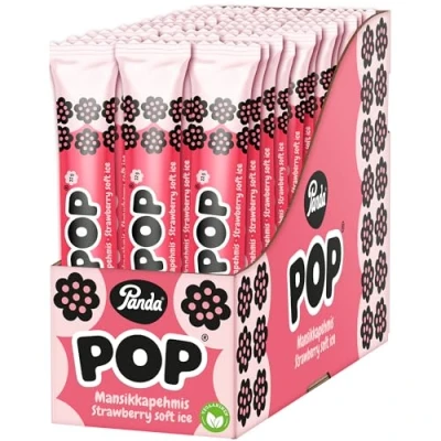 Immagine di Panda ® Pop Bar di Liquirizia ripiena gelato morbido alla fragola morbida da leccarsi i baffi con all&#039;interno Gusto e dimensione perfetti Vegano Confezione