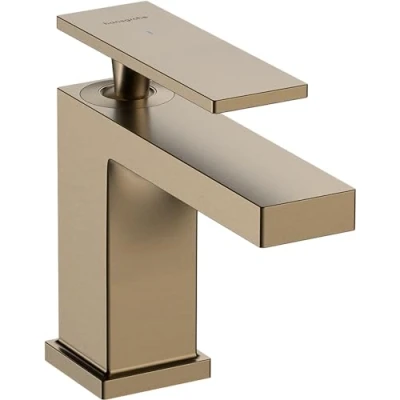 Immagine di hansgrohe Tecturis E Rubinetto Lavabo per Acqua Fredda Senza Scarico, Miscelatore Risparmio Idrico (Ecosmart) Bagno/Wc Ospiti con Altezza Bocca 80 Mm, Bronzo Spazzolato