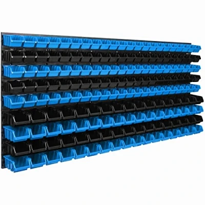 Immagine di Scaffale da parete con sistema di stoccaggio 1728 x 780 mm 178 pezzi scatole impilabili scaffali a vista extra resistenti espandibili officina