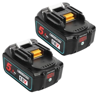 Immagine di 2X Powarobor BL1850B 18V 5.5Ah Batteria di ricambio agli ioni litio per Makita 18Volt BL1830 BL1850 BL1860B con indicatore LED