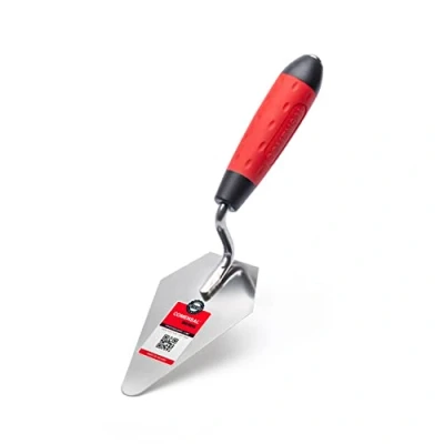 Immagine di COMENSAL® Cazzuola triangolare 130mm in Acciaio Inox Inossidabile da muratore con manico gomma Spatola per Stucco Made EU