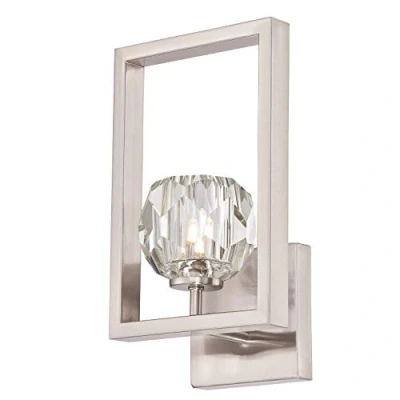 Immagine di Westinghouse Lighting 63675 Apparecchiatura da parete interno Zoa a una luce, finitura in nichel spazzolato con vetro cristallo