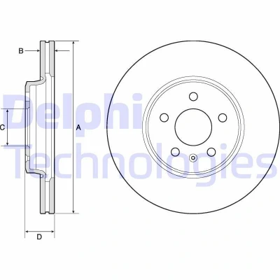 Immagine di DELPHI BG4799C Disco freno 314 25 5 ventilato rivestito ad alto tenore di carbonio senza cuscinetto ruota, anello sensore ABS AUDI: A4 B8 Avant
