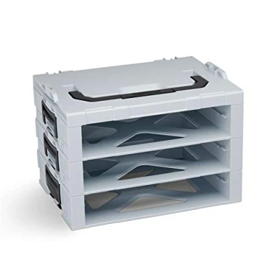 Immagine di Bosch Sortimo i BOXX Rack con 3 scomparti in grigio Cassetta degli attrezzi Scaffale per Ideale cassetti 72 o LS