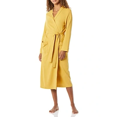Immagine di Amazon Essentials Accappatoio Leggero A Nido d&#039;Ape Tutta Lunghezza (Taglie Forti Disponibili) Donna, Giallo Senape, XL