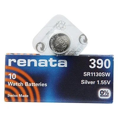 Immagine di Renata 390 SR1130SW 1PACK X (10PCS) Argento 1.55V Batteria Orologio Made in Swiss