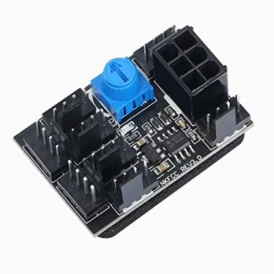 Immagine di 3 Pin 4 Adattatore Fan PWM PC Chassis Ventola di Raffreddamento Hub 8 Vie Splitter 12 V Regolatore Velocità con 6 Power Port