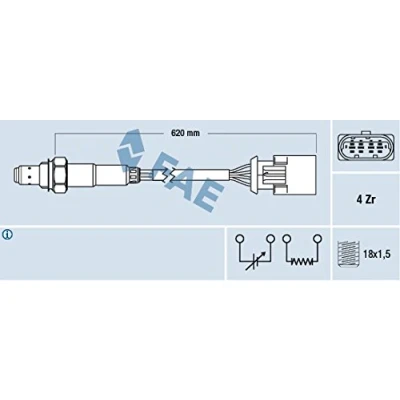 Immagine di FAE 77396 Sonda lambda riscaldato MINI: Hatchback, ROVER: 75