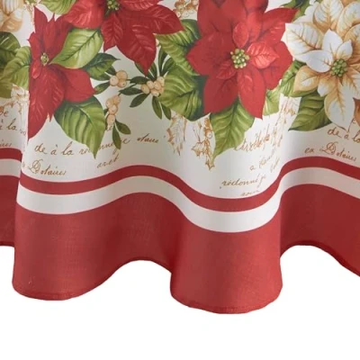 Immagine di Elrene Home Fashions Red e White Poinsettias Holiday, Multicolore, 70&quot; Round (Tablecloth)