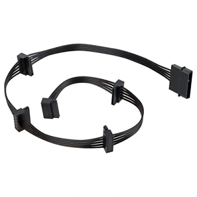 Immagine di YieJoya cavo di alimentazione a 4 pin IDE Molex 15 SATA, da maschio 5 x SATA femmina per hard disk alimentazione, splitter fai te PC Sever.. …