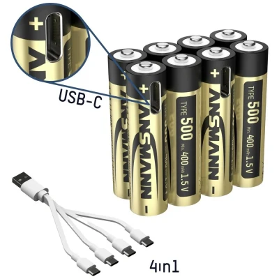 Immagine di Ansmann 1311 0031 Batteria ricaricabile Ministilo (AAA) Litio 400 mAh 1.2 V 8 pz.