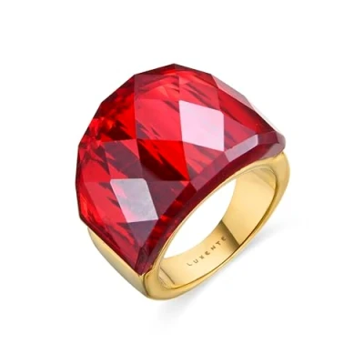 Immagine di Anello al quarzo idrotermale LUXENTER Onix rifinito in oro giallo 18 carati Fadino