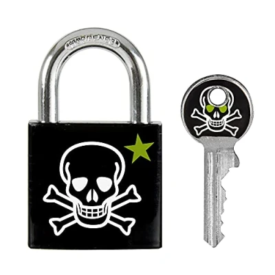 Immagine di Master Lock 3430EURDSKULL Lucchetto con Chiave Stampa a Teschi, 5.3 x 3 1.5 cm