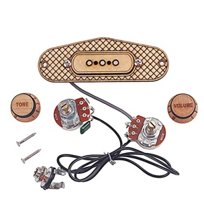 Immagine di Alnicov Pickup humbucker per chitarra a scatola di sigari 3 corde, poli, con pomello volume e tono, non richiede saldature