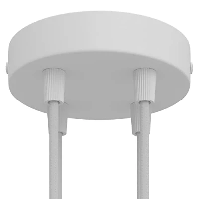 Immagine di creative cables Kit rosone cilindrico in Metallo a 4 Fori Conico, Bianco Opaco