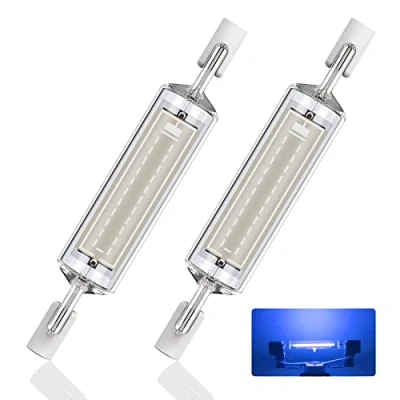 Immagine di Lampade R7S LED 78mm, 10W lampadine Colorate 1000LM, sostituzione per 78mm Lampada Alogena, AC 220V 240V No Flickering,Blu,78mm