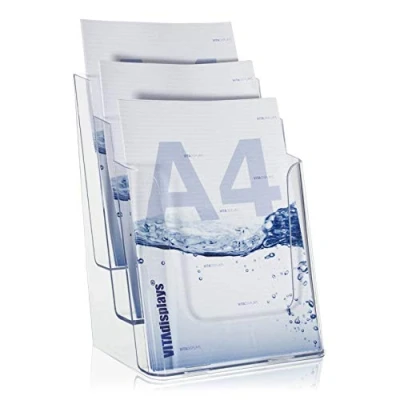 Immagine di VITAdisplays® HFP (NE 240) Espositore per brochure, formato DIN A4, 3 ripiani, trasparente