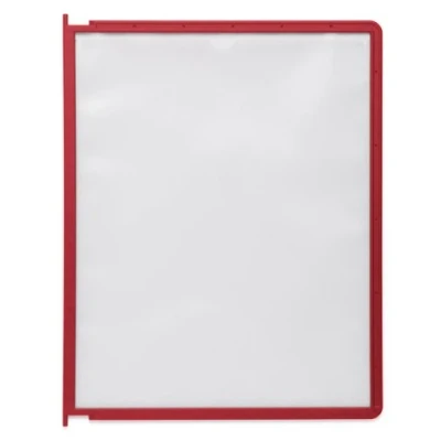 Immagine di Durable 558203 Sherpa Panel Pin A4, pannello espositivo f.to perni integrati, apertura lato superiore, antiriflesso, rosso, confezione da 5 pezzi
