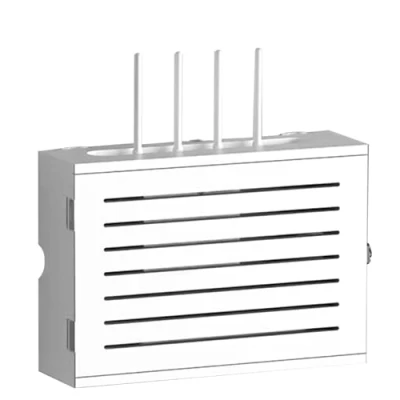 Immagine di MNBVH Mensola Router, Scatola Router WiFi Parete, Rack, di Immagazzinaggio Legno Organizer Cavi per Casa e Ufficio Bianco
