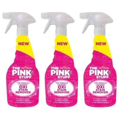 Immagine di The Pink Stuff Miracle Laundry Oxi, smacchiatore per tessuti, 500 ml, confezione da 3