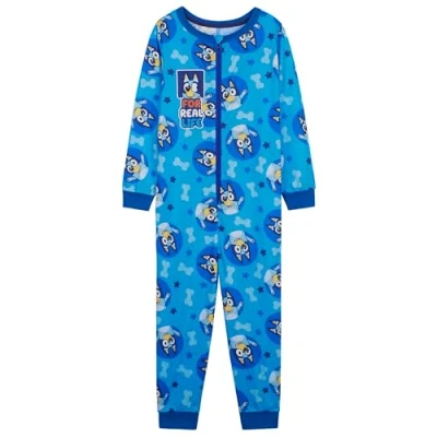 Immagine di BlueY Tuta Intera Bambina, Pigiama Intero Accogliente Abbigliamento da Casa Bambini Tutina Notte Tutto in Uno, Regalo Ragazza (Blu, 18 24 Mesi)