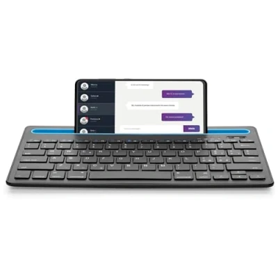 Immagine di cellularline Stand Keyboard Universal Tastiera Bluetooth® con supporto per smartphone e tablet integrato, compatibile Samsung ed Apple